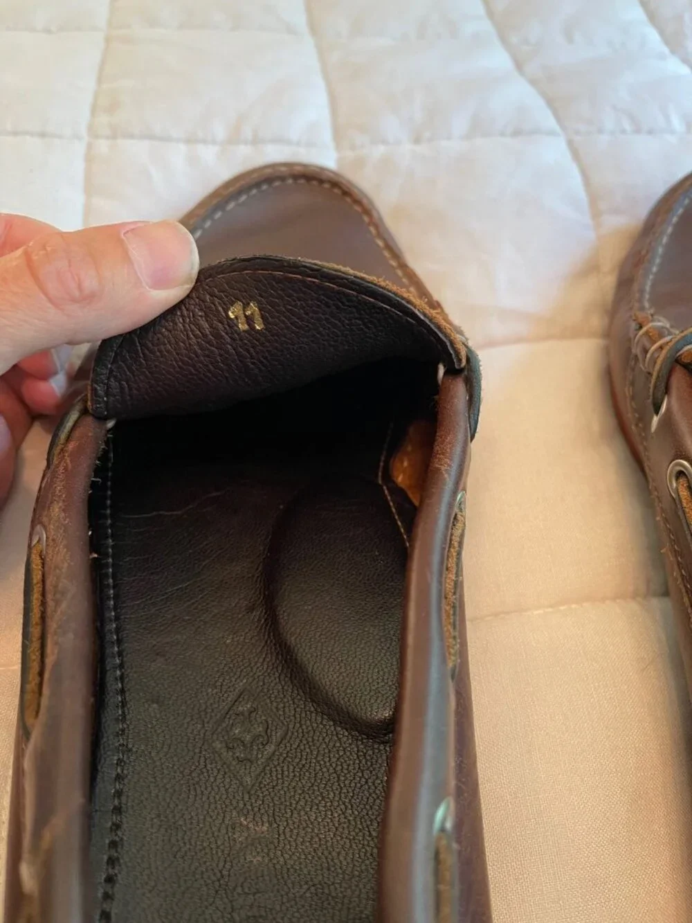 Quoddy Canoe Moc Dark Brown Leather Loafers Men's 11